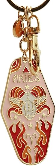 Vintage Illustrated Zodiac Keychain, Twelve Constellations Metal Enamel Keychain, Retro Style Car Or Bag Pendant