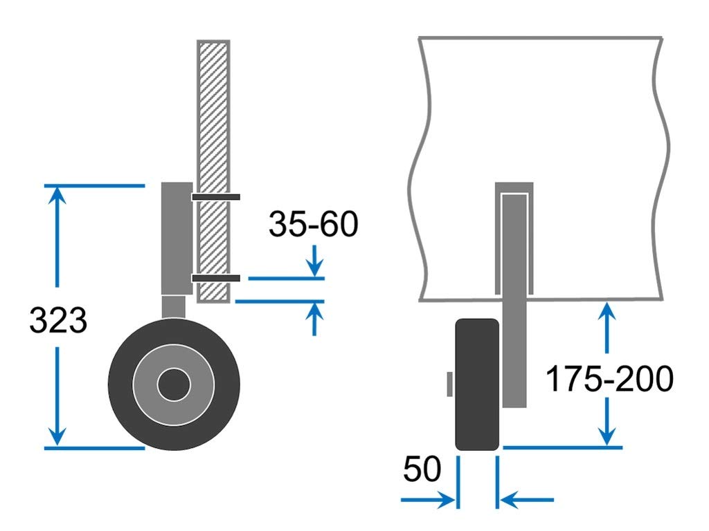 SUPROD Slipräder für kleine Schlauchboote Heckräder Transporträder Edelstahl LD160
