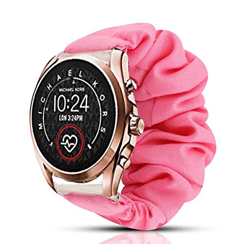 200Pcs Compatible for MK Bradshaw 2 Band, Blueshaw Fabric Elastic Scrunchie Elastic Watch Band Women Cute Replacement Straps Compatible for Michael Kors Access Gen 5 Bradshaw Smartwatch (Pink)