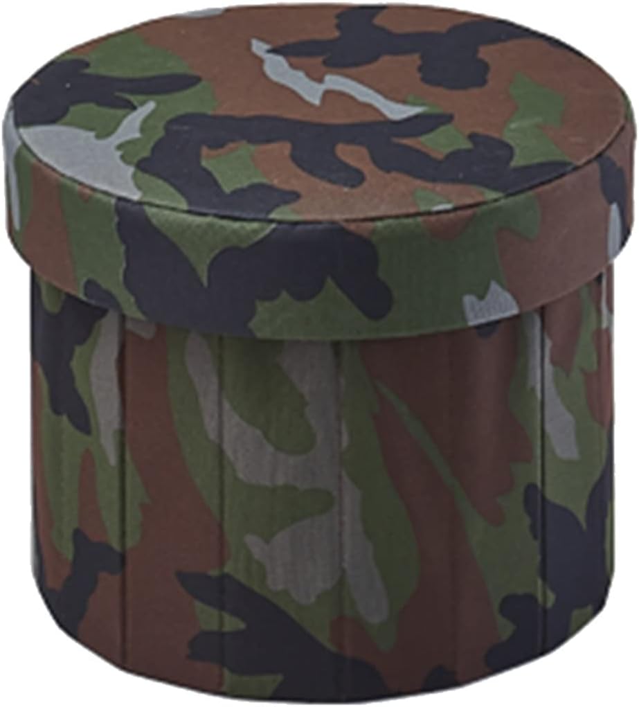 Car Toilet Seat Portable Round for Long-Distance Travel Car Potty, Multifunctional Trash Can Storage Stool, Outdoor Emergency Supplies (Color : Camouflage, Size : 30.5 * 25cm)