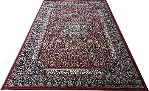 Image of Kashmiri Traditional Woollen Carpet with Advanced 1 Inch Thickness & Classical Look 240x335cm (8x11 Feet) Color Maroon