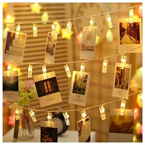 KNONEW Photo Clip String Lights /20 LED/ 9.84ft(3m) /Battery Powered Peg Light /Picture /Photo /Notes /Artwork Hanging Lights for Bedroom Birthday Wedding Party Teenagers Cover