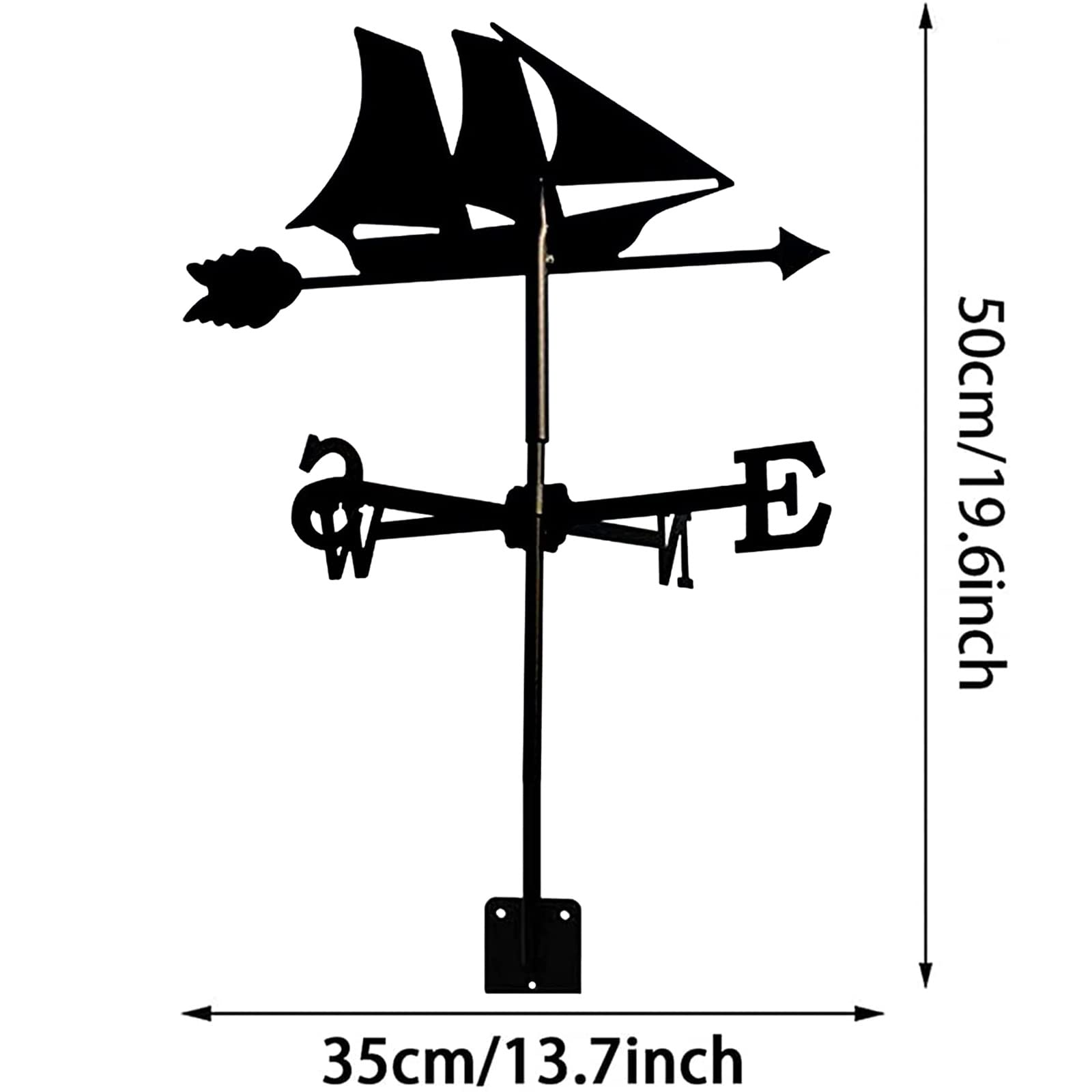 Girouette en acier inoxydable pour décoration de jardin, indicateur météo en métal résistant à la rouille pour décoration extérieure, terrasse, cour, artisanat durable