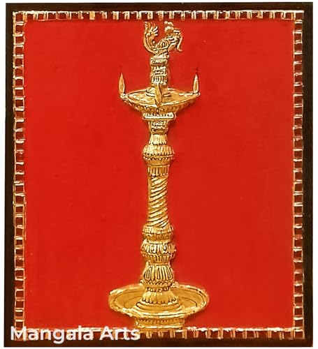 Peinture Tanjore Kuthu Vilakku en feuille d'or, un héritage spirituel à transmettre