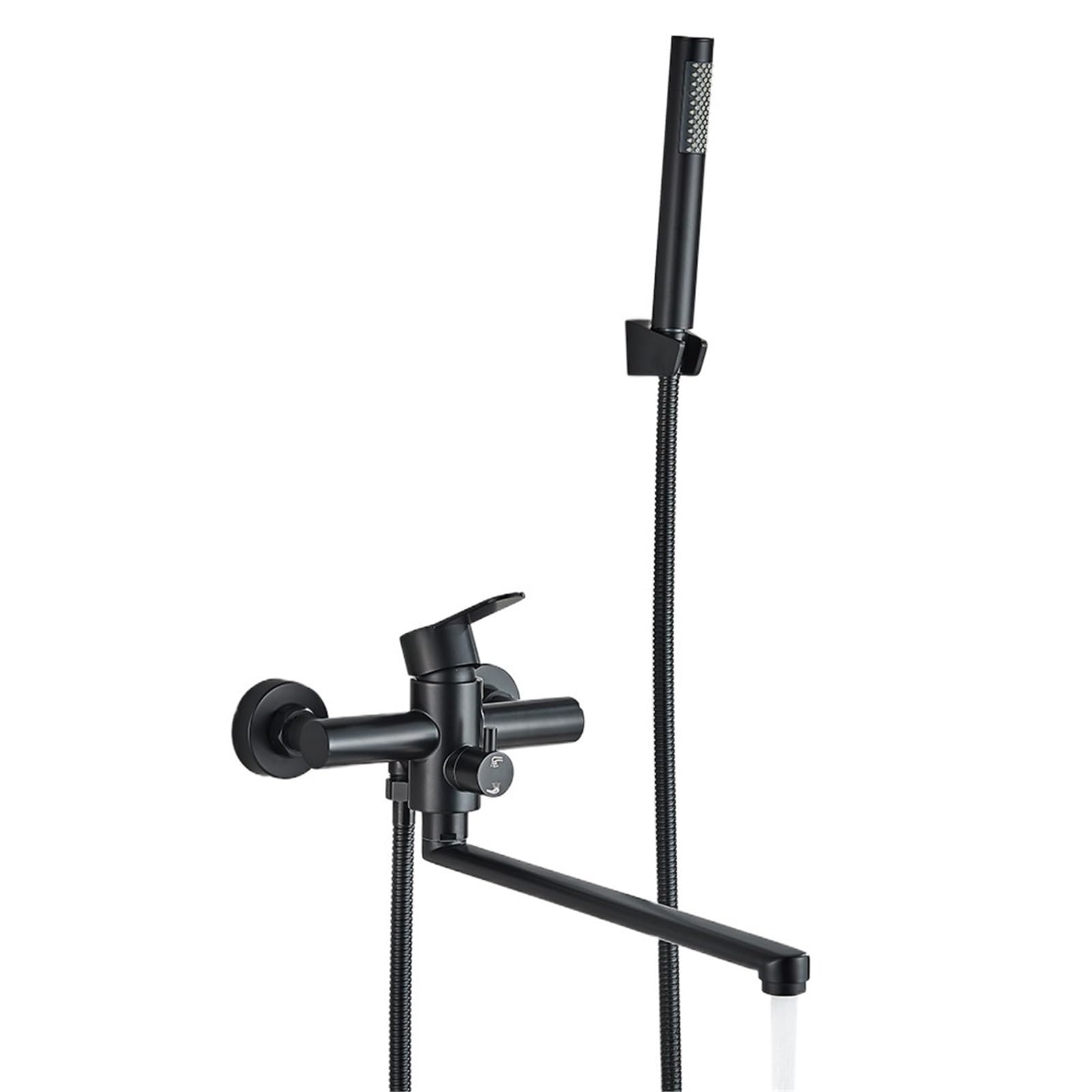 Bateria wannowo-prysznicowa do łazienki z obrotową wylewką 35 cm, montowana na ścianie, bateria mieszająca do wanny, ciepła i zimna woda, żuraw