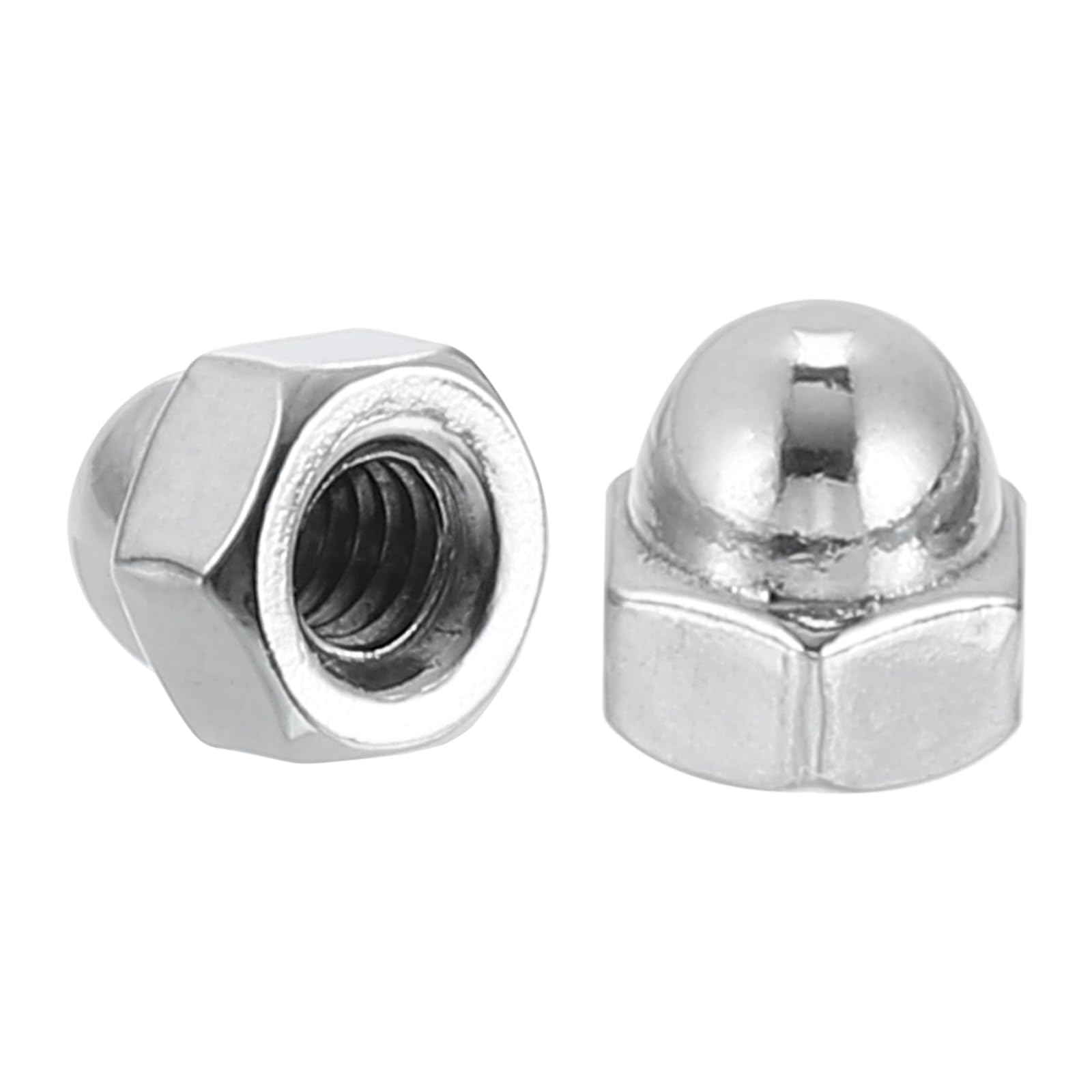 sourcing map#8-32 Acorn Cap Nuts, 20Pcs 304 Stainless Steel Dome Cap Head Acorn Nut Hardware Nuts for Bolt Cover, Silvery