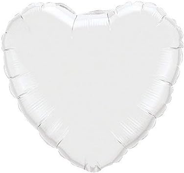 Qualatex 23762 Heart - White Latex Balloons, 18", White, Pack of 1