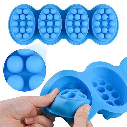 2 Pcs Silicone Massage Bar Soap Molds - Sj Silicone Molds For Soaps Making, Handmade Soap Molds, Nonstick & Bpa Free (Blue & Mint Green) #TOP2