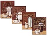 wallsthatspeak 4 Classic Coffee House Percolator Art Prints Java Café Home Décor 8x10