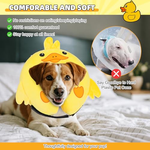 KOOLTAIL Aufblasbares Hundekegel-Halsband, weiche Hundekegel-Alternative für große, mittelgroße kleine Hunde nach Operationen, niedliches Kostüm, verstellbarer Donut-Halskegel für Hunde und Katzen