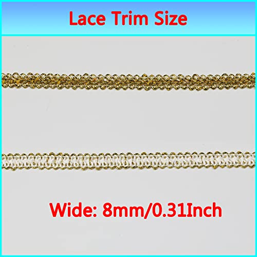 Dlboboai Gimp Braid Trim Polyester Braided Ribbon 22 Yards 8Mm Wide Centipede Braided Lace Trim For Sewing Crafts Clothing Curtains Accessories Lampshade Home Diy Decoration (Gold, 8Mm Wide) #TOP1