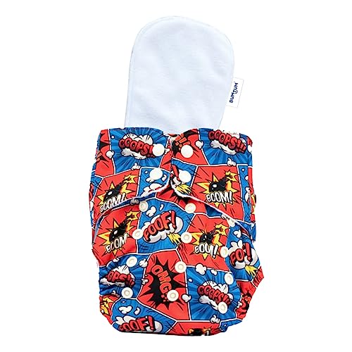 Image of Bumtum Baby Diaper | 0-3 Yrs Baby Freesize | Pack of 1, New Born Baby Diaper, Cloth Diaper, Waterproof Reusable Diaper, 5hrs Absorbency, Ultrahygiene, Washable, Cotton, Extra Soft (Quirky Bombshell)