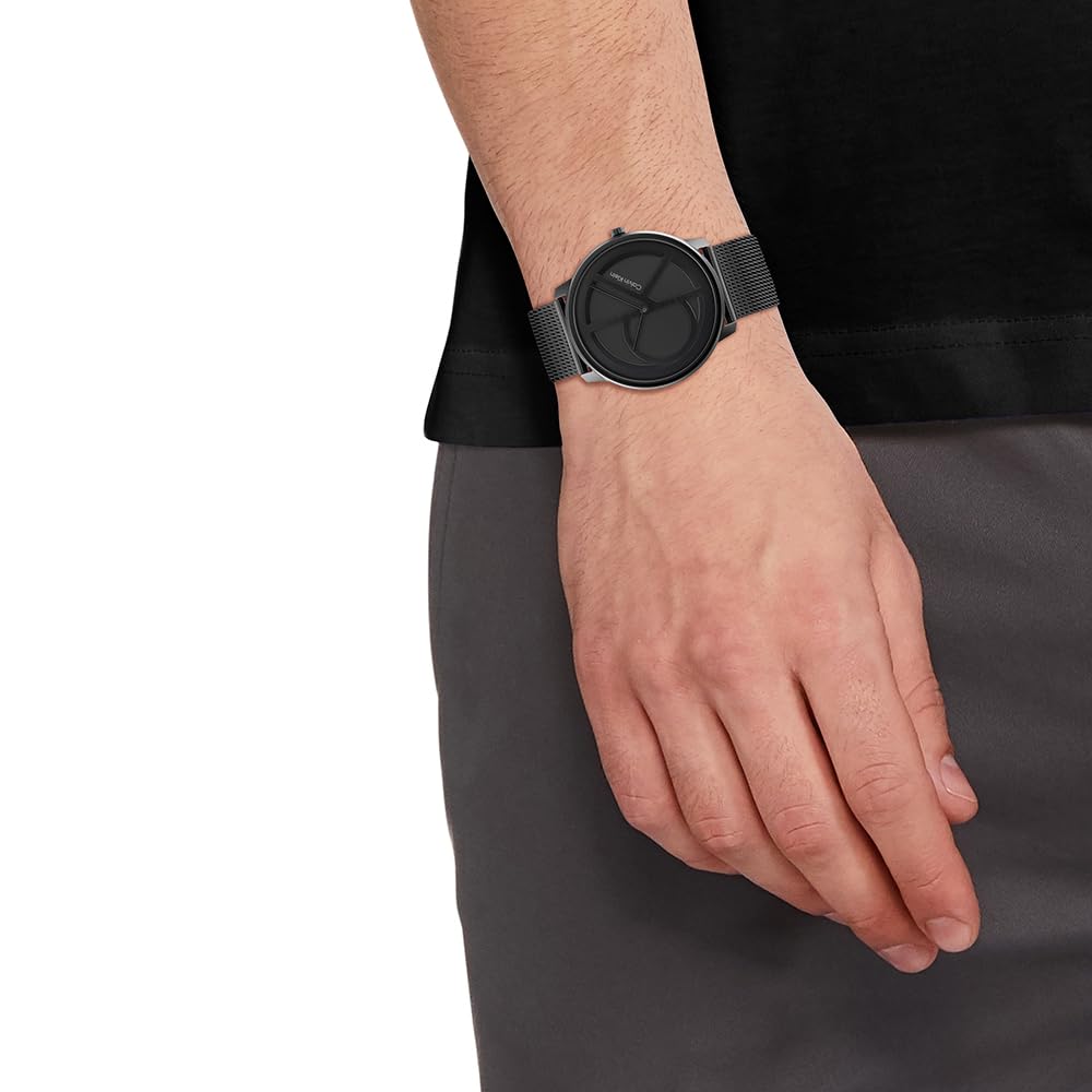 Calvin Klein Orologio Analogico al Quarzo per Uomo e Donna Collezione ICONIC Disponibile con Bracciale in Acciaio Inossidabile a Maglie o in Maglia