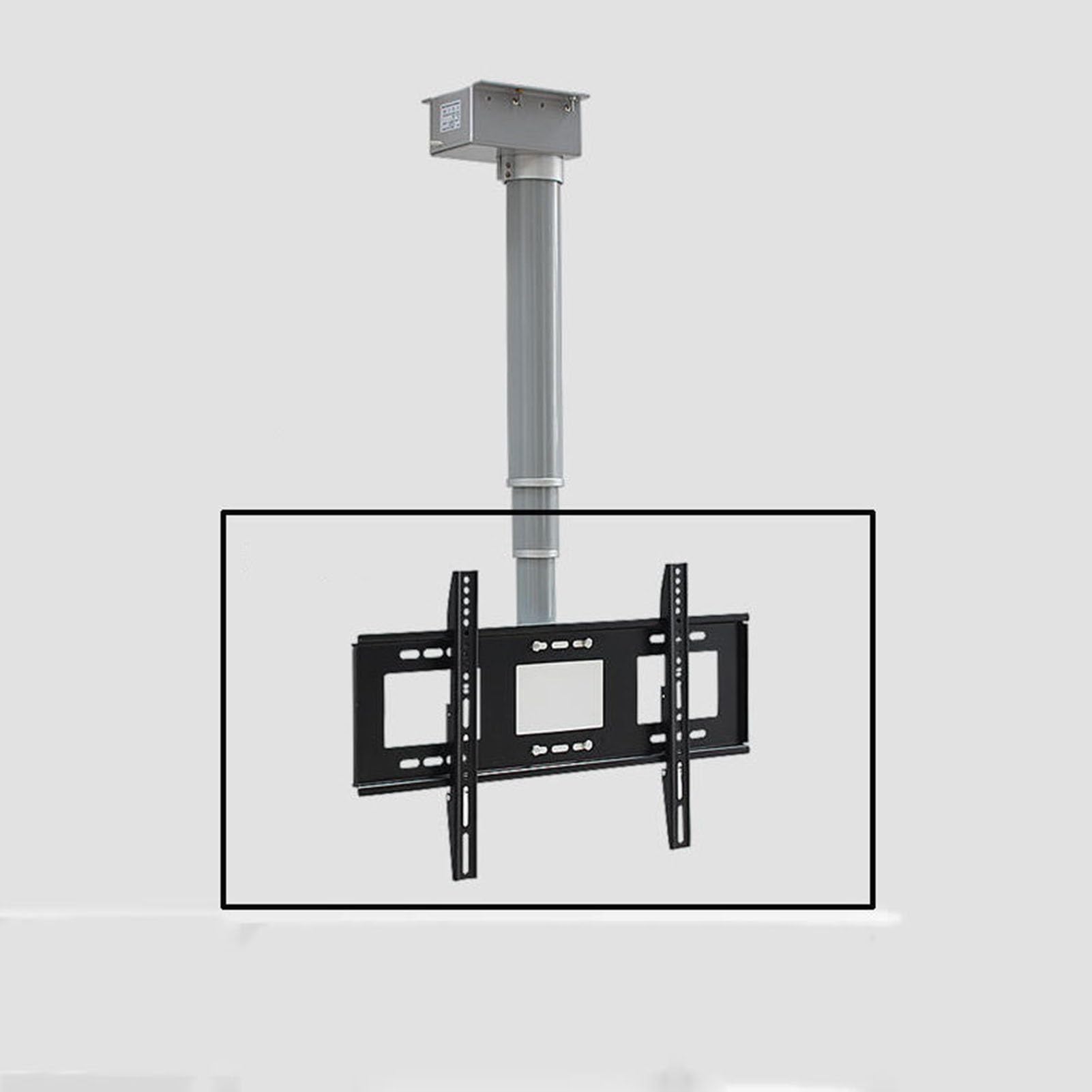 Elevador de TV eléctrico de Altura Ajustable con Control Remoto - Soporte de TV motorizado - Soporte de TV de Techo, 2 métodos de instalación, Compatible con televisores