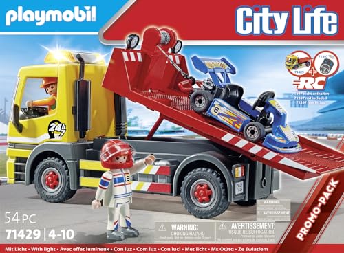 PLAYMOBIL City Life 71429 RC-Fahrzeuge Abschleppdienst, vielseitiger Abschleppwagen mit automatischem Blinklicht und Go-Kart… – Ansicht 5