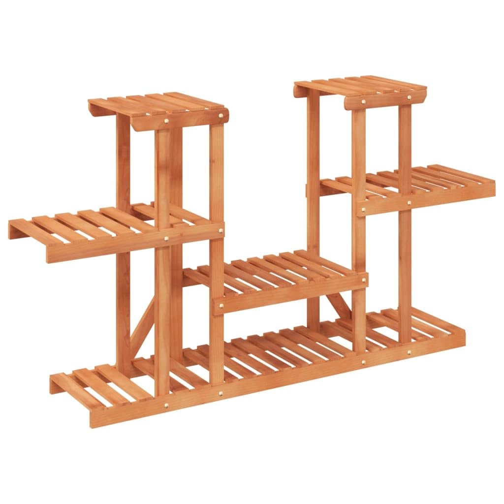 Supporto per fiori, 110 x 25 x 73 cm, in legno massello di abete | Design simmetrico, robusto legno di abete, per soggiorno, balcone, terrazza, supporto da parete incluso