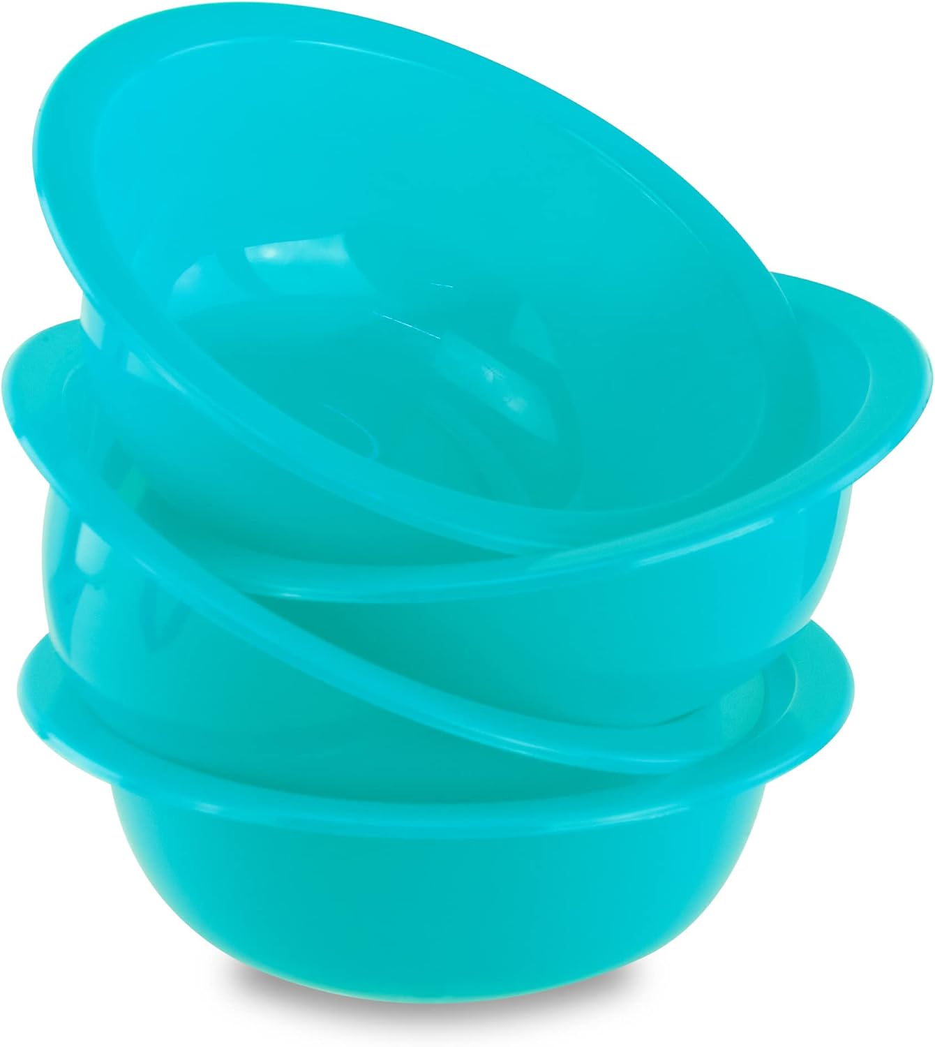 DecorRack Set of 4 Cereal Bowls, Soup Bowl for Salad, Fruit, Dessert, Snack, Small Serving and Mixing Bowls, BPA Free - Plastic, Shatter Proof and Unbreakable, Turquoise, 28 oz (Set of 4)