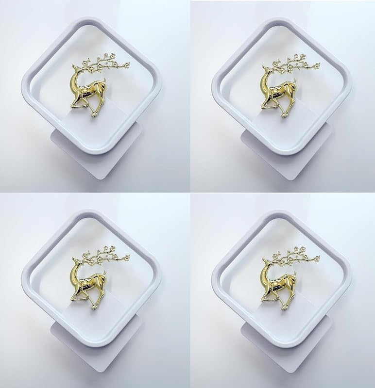 Image of Home Decore Led Fancy Wall Light,Night Lamp,Decorative Lamp,Wall Hanging Lights for Bedroom,Living Room,Color(Warm White+Natural White+Cold White).(white Squar Deer)(Pack of 4)