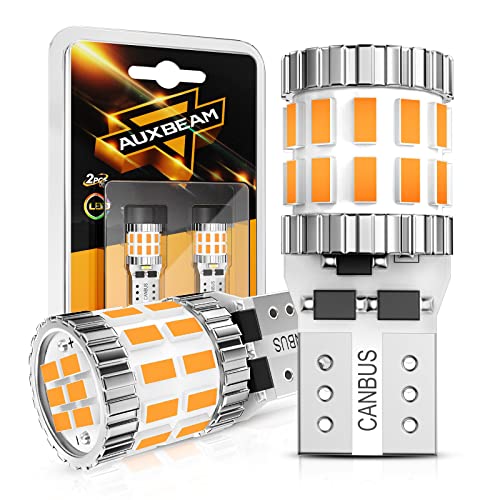 Auxbeam Upgraded 194 LED Bulbs Amber Yellow 400% Brighter Extremely Bright Canbus Error Free 168 2825 T10 W5W LED Light Bulbs for License Plate Lights Interior Lights Dome Map Light 30-SMD 2PCS