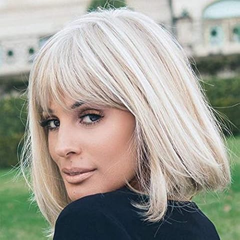 ATAYOU Peluca Bob Sintética Rubia Cover