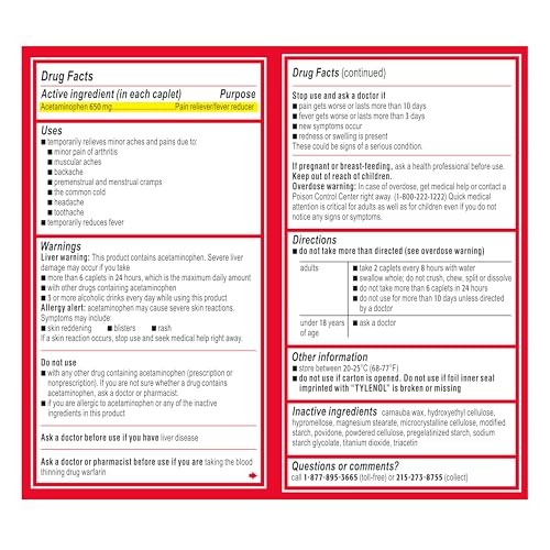 image for Tylenol Acetaminophen 650mg Extended Release Caplets, 8 Hour Arthritis