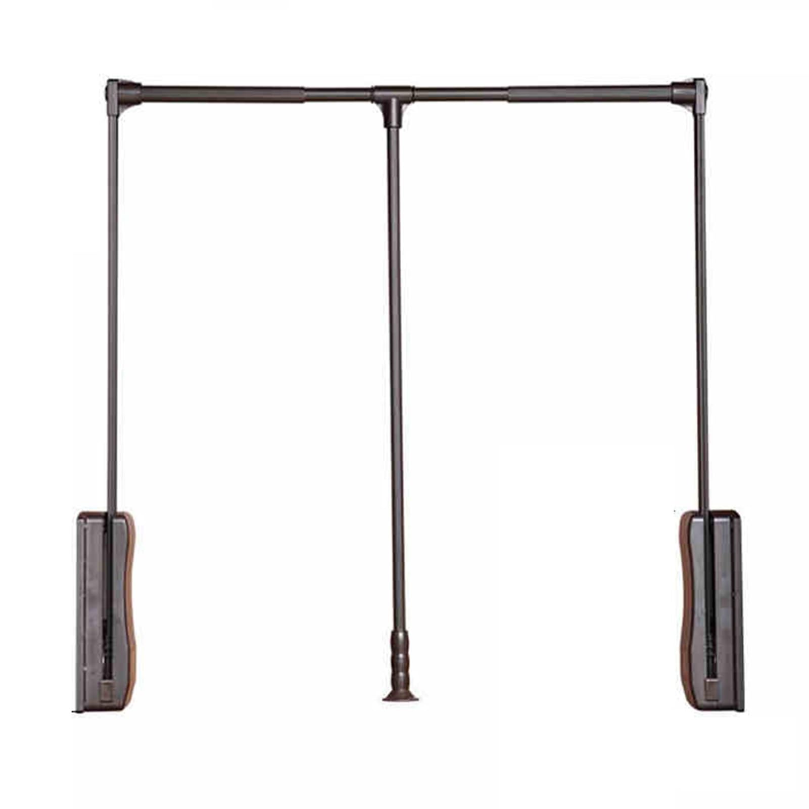 HTTGDGDH Heavy Duty Pull Down Closet Rod, 66 Lbs Capacity, Adjustable For 21.65-49.21 Inch Cabinets, Easy Installation, Space-Saving Organizer, Black,Black-550-700mm