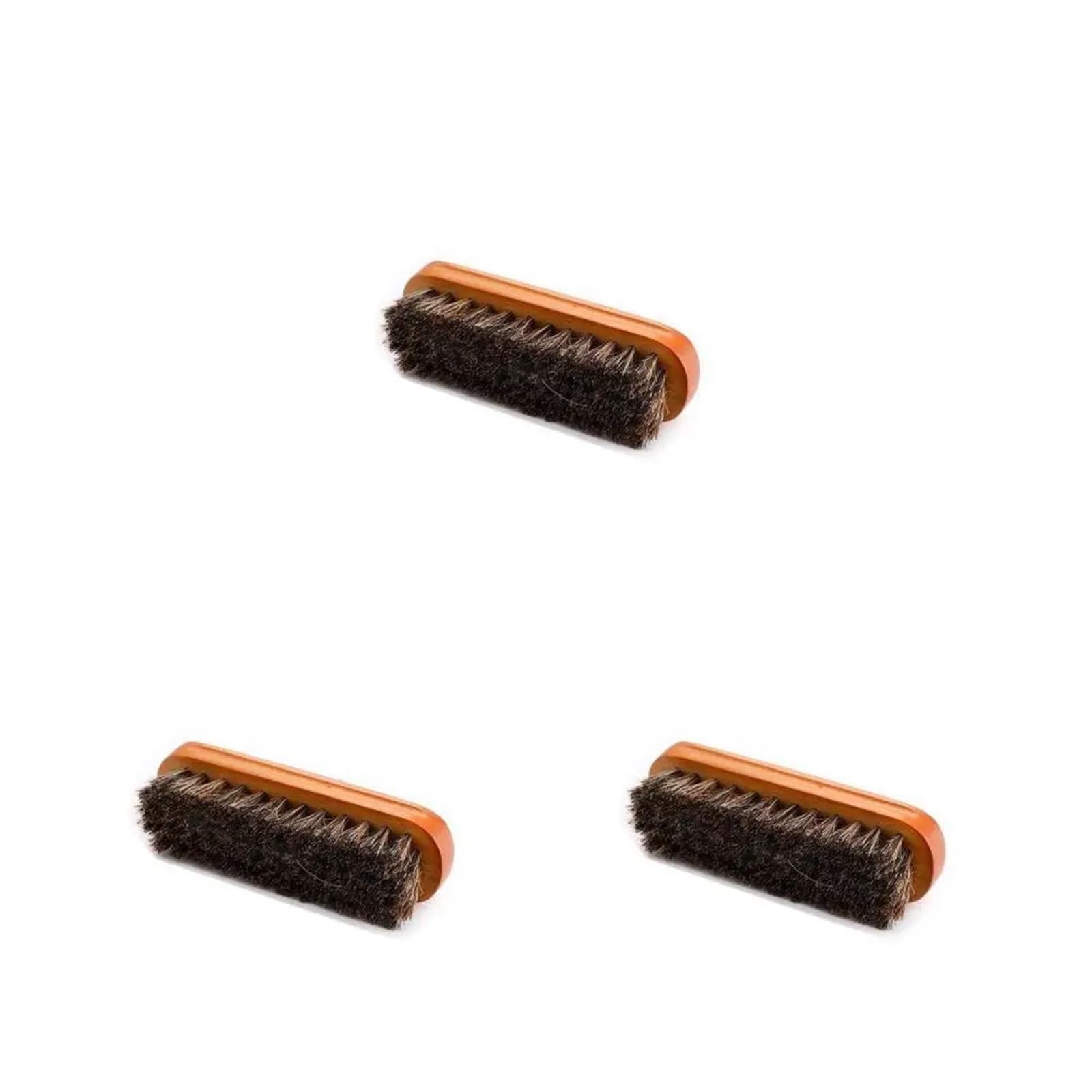 Große Schuhcremebürste aus Holz, Borstenhaarbürste, weiches Lederpolierwerkzeug, saubere Glanzbürste Schuhbürste(3pcs)