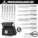 imarku 14-Piece Knife Block Set, Knife Set with Block and Build-in Sharpener, Japanese Stainless Steel Knife Set for Lasting Sharpness, Dishwasher Safe, Black