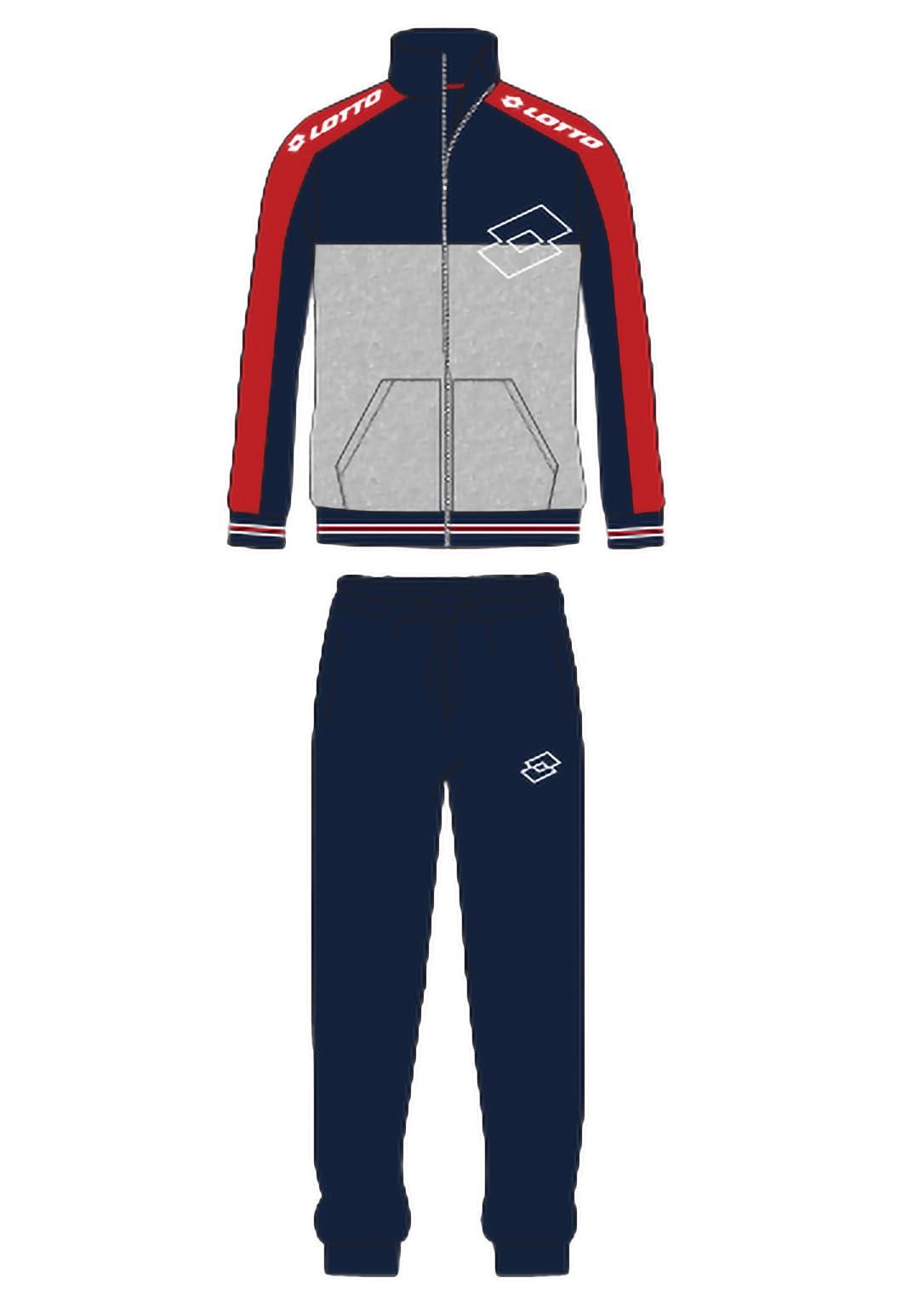Tuta Sportiva Uomo in Felpa di Cotone Garzata Estiva - Tuta Primaverile Estiva Uomo in Cotone Garzato MEZZA STAGIONE taglie Maxi Calibrato (IT, Testo, S, Regular, Regular, GRIGIO/ROSSO 159)
