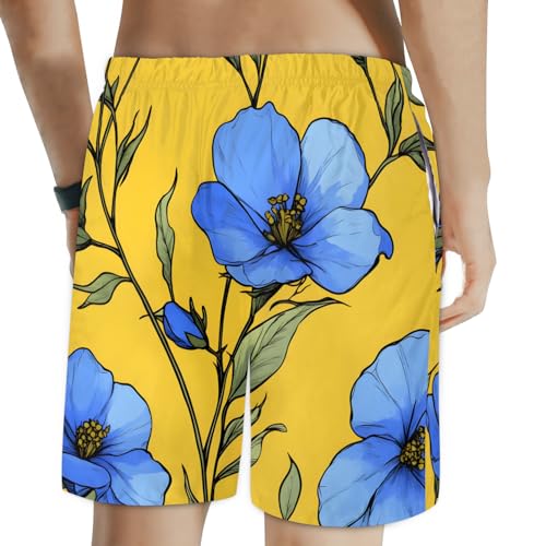 Men's Swim Trunks Size S Linseed Orchid with Mesh Lining Soft Breathable Quick Dry Beach Shorts Blue2