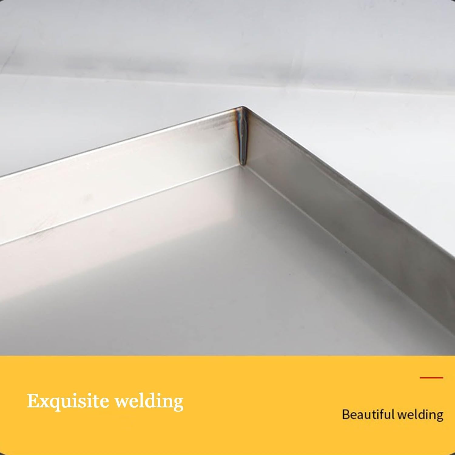 Rectangular Stainless Steel Tray Drainage Channel Without Drain Outlet Suitable for use As A Flower Stand in Home Kitchens (70x50x4cm)