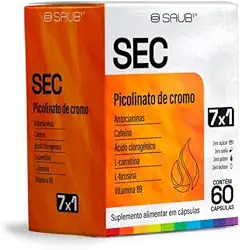 Suplemento Alimentar Picolinato de Cromo Cafeína L-Carnitina Antocianinas e Vitaminas 7x1 em Cápsulas 60 Unidades