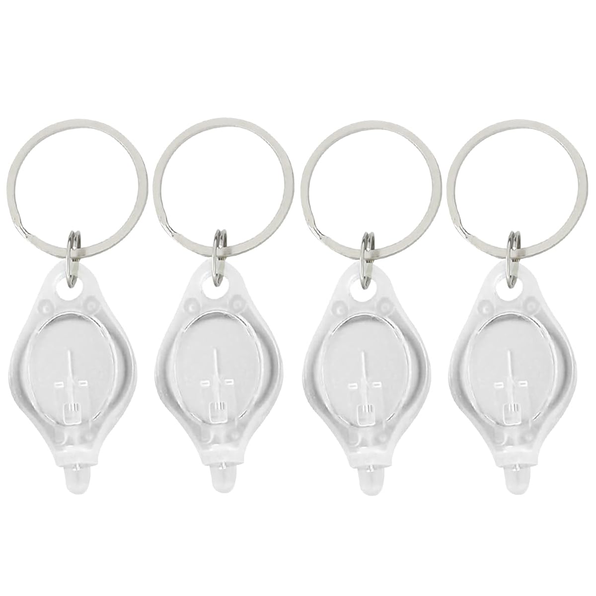 Unifizz Mini Keychain Torches UV Flashlight Money Checker Key-Chain LED Light Key Ring Light Torch White 4PCS