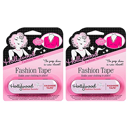 Hollywood Fashion Secrets Medical Quality Double-Stick Fashion Tape, 36 strips, Tin, 2-Packs