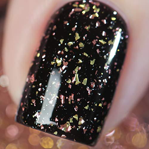 Image of ILNP Love Triangle - Metallic Silver, Gold, and Rose Flakie Topper Nail Polish, Chip Resistant, 7-Free, Non-Toxic, Vegan, Cruelty Free, 12ml