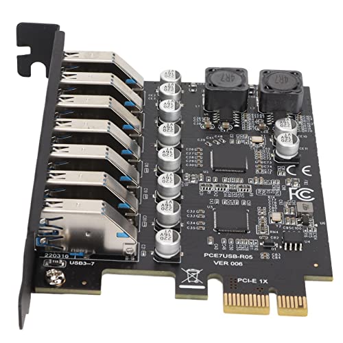 7 Porte PCI-E a USB 3.2, PCI Express USB 3.2 Scheda di Espansione Anteriore, Convertitore Hub USB3 Interno per PC Desktop Supporto Host per XP/7/8/10/11/per Linux