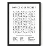 HAUS AND HUES Funny Bathroom Decor Prints and Signs, Crossword Puzzle Wall Art 12'x16' UNFRAMED (Word Search)