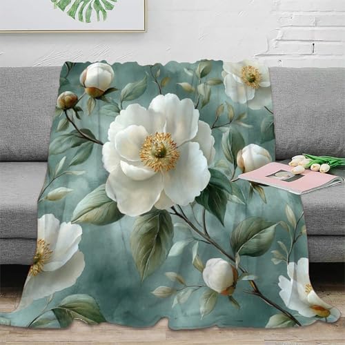 Couverture en flanelle fleur 127x152 cm pour canapé