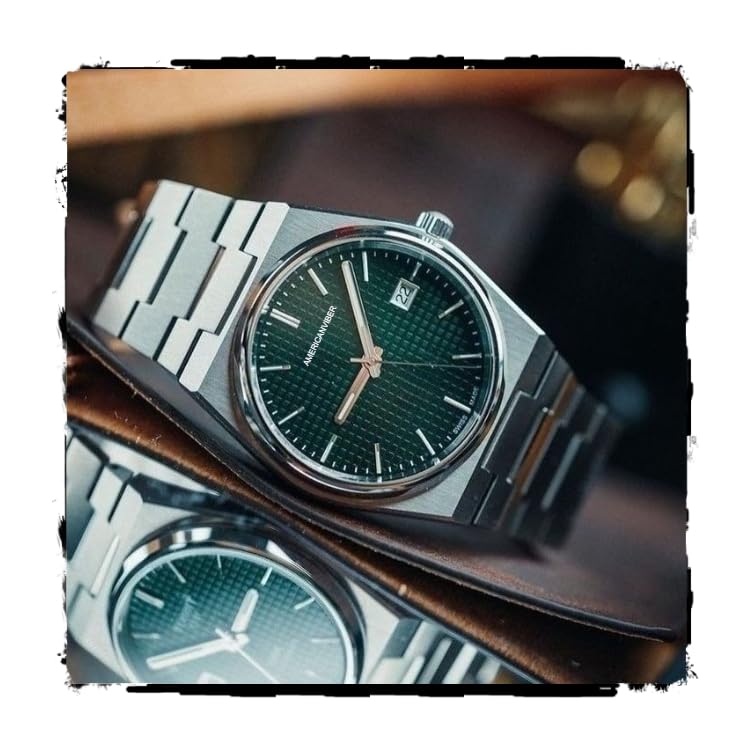 Image of AMERICANVIBER, Stainless Steel Date Display Mens Wrist Analogue Watch, Dial-Color:Multicolour, Band Color:Silver