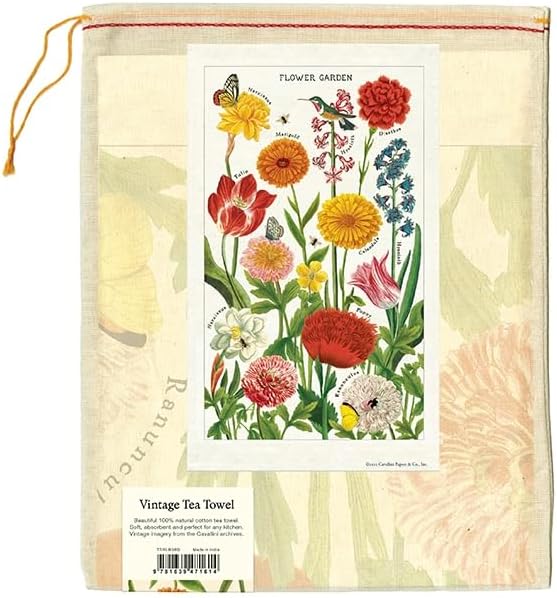 Cavallini & Co. Vintage Tea Towel- Flower Garden - Image 3