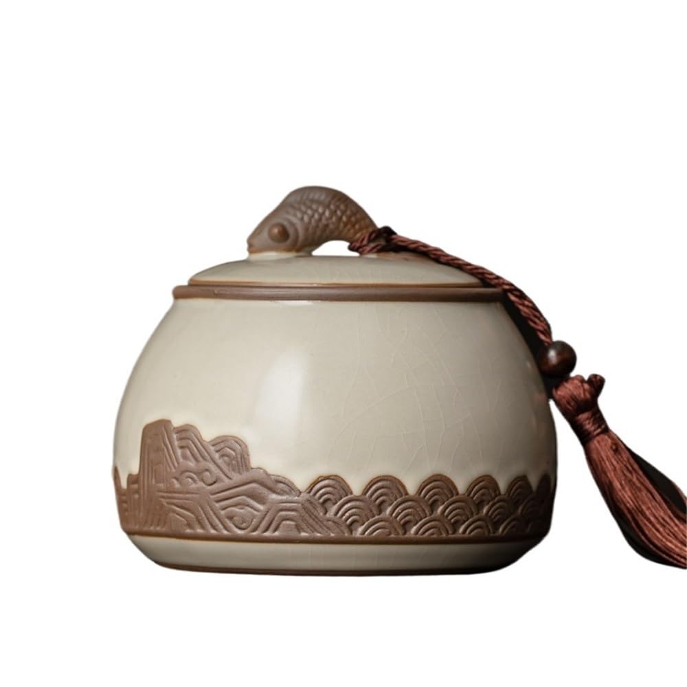HLHLOP777 Kitchen Storage Jar Ceramic Tea Canister Storage Container Tins Jar with Airtight Lid for Coffee Sugar, Nuts, Herb, Spice ﻿ Leaf Tea Jar