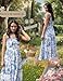 Scarlet Darkness Sundresses for Women 2026 Sun Dress Spaghetti Strap Ruffle Tiered Floral Dress Blue L