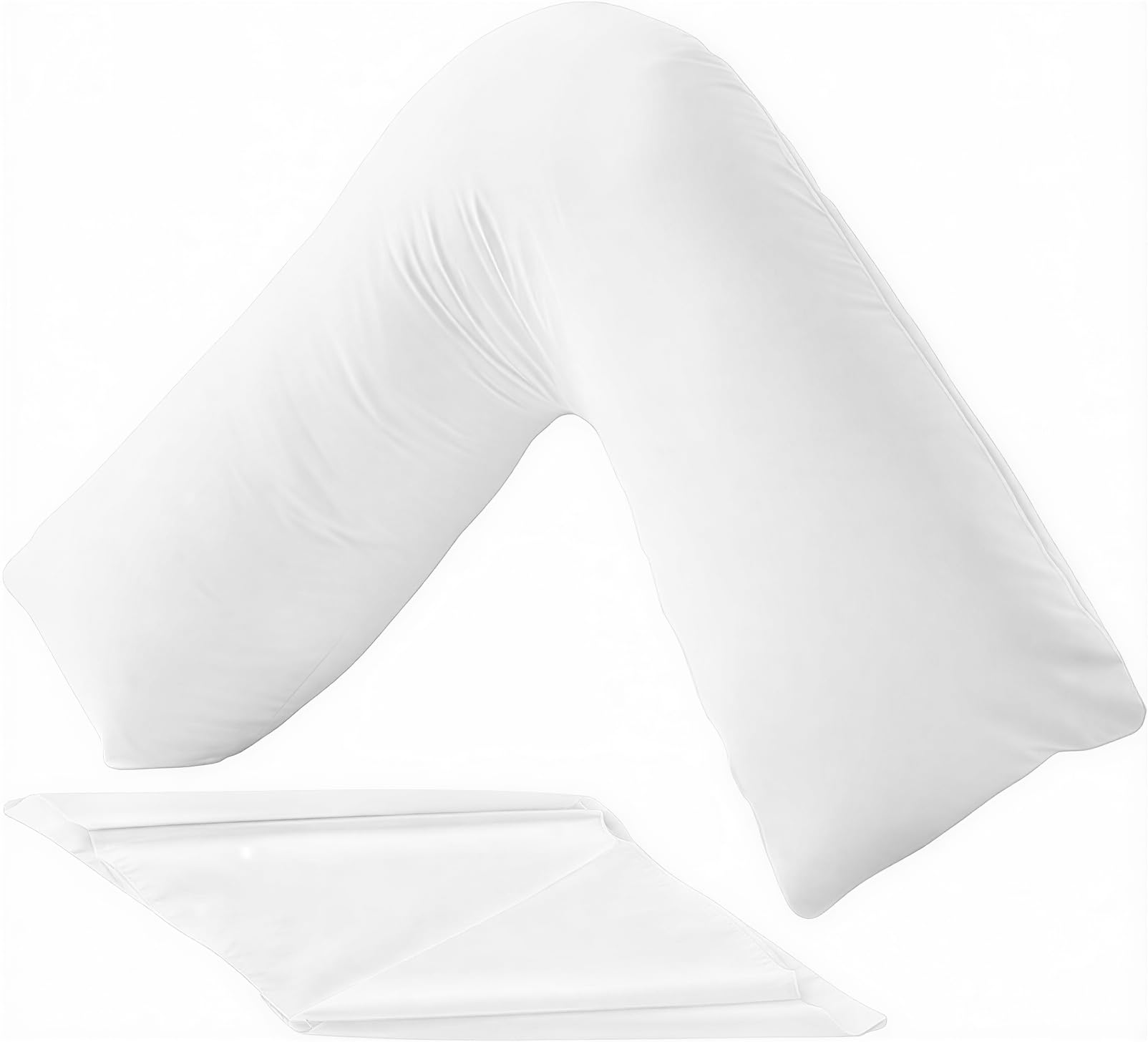 Casabloom White Orthopaedic V Pillow With Pillowcase – Ultra Soft Hollowfibre Support For Neck, Back, Maternity, Nursing & Pregnancy – Anti-Allergy, Machine Washable Cover (, 75×35Cm)