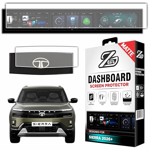 Image of ZEIR [4 PACK Screen Protector Compatible with Tata Sierra 2026+ | Infotainment Stereo Display Guard [Not Tempered Glass] (Triple Screen [Pack1 Matte])
