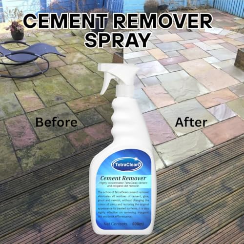 Image of TetraClean Cement Remover Spray 500ml - Heavy-Duty White Cement, Grout & Efflorescence Cleaner | Industrial-Strength Concrete Dissolver, pH Neutral