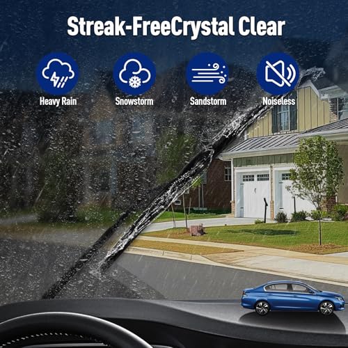 Image of Front and Rear Windshield Wiper Blades, 3 Pcs Front Back Windshield Wipers Blade Replacement for Audi Q3 2019-2025, Car Window Wiper Blades from 2019 to 2025