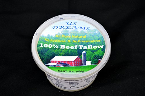 100% Grass Fed Beef Tallow 1 lb. (16 oz.) one pound_AB