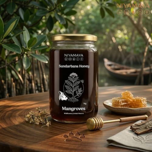 Image of NIYAMAYA Gi Tagged Sundarban Mangorve Honey Wildforest- 1Kg 100% Pure, Raw & Unprocessed | No Sugar Adulteration - LAB TESTED Honey from Mangrove Forest of Sundarbans- Untocuhed, Unheated