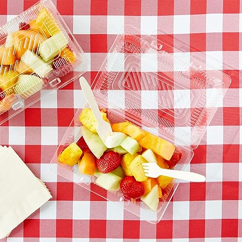Juvale JZSXP 50 Pack Clear Disposable Food Containers With Hinged Lids, 9X6X4 Inch Plastic Take Out Boxes thumb #2