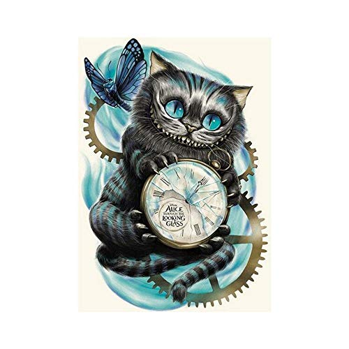 Diamond Painting Set Cheshire Cat Special Shaped Diamond Painting Set Crystal Rhinestones Butterfly Diamond Art Special Wall Decoration(8336 Black Cat)
